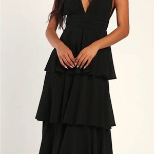 Lulu's Black Tiered Maxi Dress